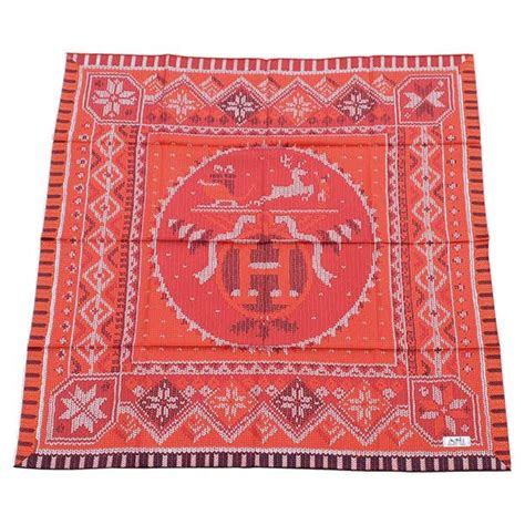 au coin du feu hermes scarf|Hermès Silk Scarf Au Coin du Feu Rybaltchenko Red 90 cm.